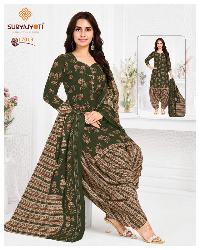 Suryajyoti trendy patiyala vol-17 dress wholesale material